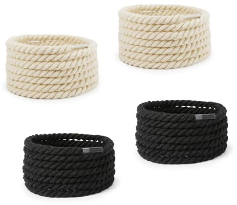 XIHIRCD 2 Paia Lacci in Corda, 160cmx6mm Rotondi Stringhe per Scarpe Cotone Grosso Intrecciato Lacci per Scarpe Corda Intrecciati a Mano Lacci Grossi per Scarpe Ginnastica AF1 Scarpe Sportive in Tela