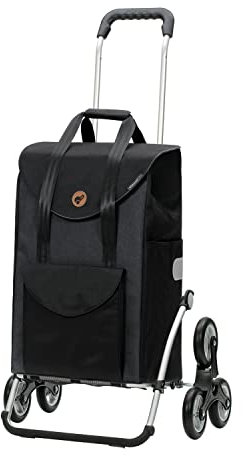 ANDERSEN Einkaufstrolley - Treppenst. Royal Sh. Senta 2.0 schwarz 49 L Einkaufswagen, stilvoll, wasserabweisend, Aluminium, klappbar, Räder abnehmbar, Treppensteiger