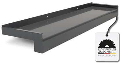 HausFux jetLINE Aluminium Fensterbank außen - nach Maß inkl. Putzabschluss, Klinkerabschluss oder Alu-Gleitabschluss - individueller Zuschnitt - bis 3 m (Anthrazit, T x L | 16,5 x 70 cm)