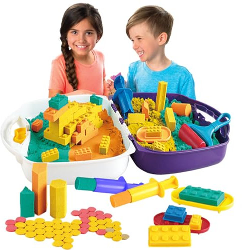 sobebear Kids 1000G Magic Sand Play Set - Sandbox and Beach Toys with Molds, Shovel and Tools, Magnetic Sand Art Kit for Boys and Girls, Creative Gift for 3+ Years