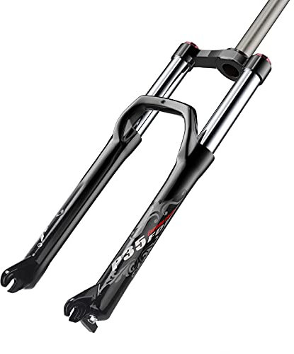 Bike Fat Fourche 20 pouces 4,0 Pneu Fourche à suspension pneumatique 1-1/8 Frein à disque Vélo QR 9 mm Voyage 100 mm Verrouillage manuel Snow Beach XC VTT Accessoires de vélo Livraison depuis les É