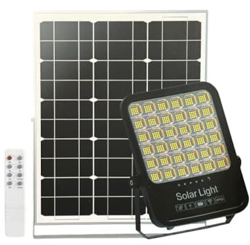 UNIVERSO RY-400W-3C FARO LED FLOODLIGHT 4400 LUMEN IP65 TEMPERATURA COLORE SELEZIONABILE CCT 3IN1 3000K 4000K 6500K CON PANNELLO SOLARE E TELECOMANDO
