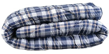HappyBed 140x220 - Einzelne Bettdecke - Waschbare Bettdecke ohne Bezug - Bedruckte Bettdecke ohne Bezug - Spannbettdecke mit Druck - Mikrofaser - Tartan