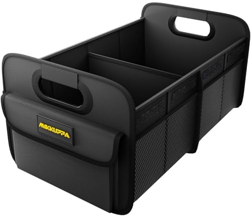 MIKKUPPA Kofferraum-Organizer 70L faltbar – 58 x 38 x 30cm Auto Faltbox mit Anti-Rutsch-Boden, stabile Kofferraumtasche für PKW, SUV & Kombi – Schwarz