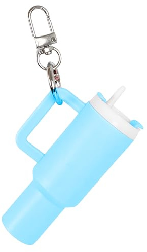 CAMTOVGCA Mini Tumbler Keychain for School Bag or Lip Balm, 1pack Blue, 1 Pack