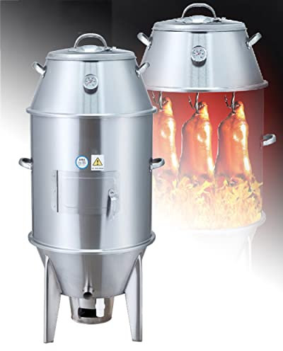 Four de cuisson robuste à 2 étages pour barbecue, rôti de dinde avec étagère réglable et crochets pour cuire de la viande de canard, du poulet ou des pommes de terre.