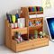 Wooden Desk Organiser DIY Desktop Desktop Organizer Large Capacity Office Storage Box with Drawer for Home Office and School