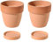 Maceta de barro for plantas, paquete de 2 macetas de terracota for interiores, macetas de arcilla roja en forma de cuenco, macetas grandes transpirables con orificio de drenaje y bandeja, macetas redo