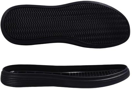 CHGCRAFT Shoe Replacement Rubber Soles for DIY Shoes 1 Pair Rubber Full Out Sole Black Wear Resistant Shoes Sole Raised Shoes Sole for Work Shoes and Boots, 11.8x4.3inch