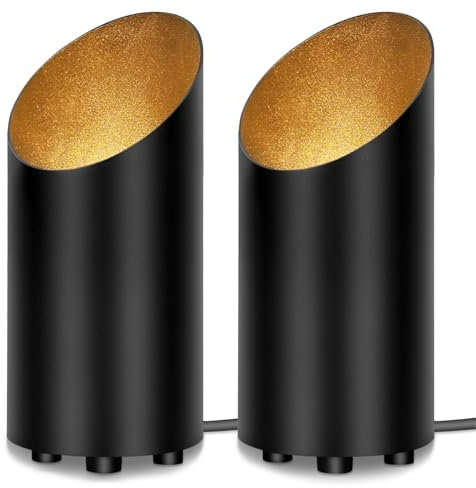 2 x LED Aufwärtslicht mit Fußschalter, moderne Gu10-Bilderleuchten, 45 Grad verstellbar, Warmweiß, dekorative Wandwaschbeleuchtung für Heimdekoration
