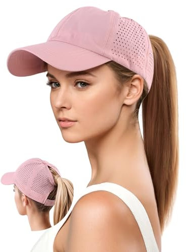 YAMEE Baseballkappe Damen Pferdeschwanz Sommer,Baseballmütze Damen Baseball Cap Mesh Atmungsaktiven,Sommermütze Damen Leicht Wasserdicht Schnelltrocknend