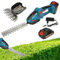 Cortasetos Electrico 2 en 1-21V Corta Setos Jardin Electrico con Baterías de 2000mAh y Cargador, Tijeras Cortacésped y Arreglasetos, para Césped de Jardín (Azul, 1-batería)