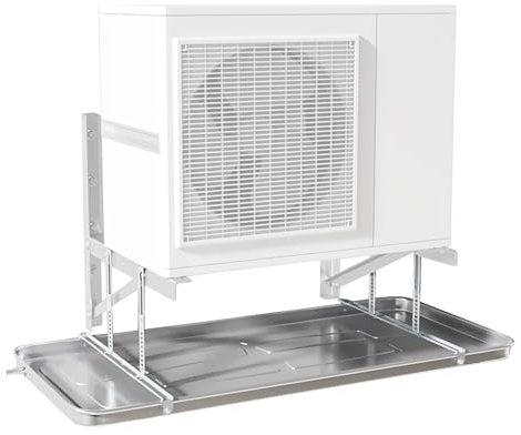 YLLSMGS Bac INOX Bac Condensat Pompe a Chaleur avec Kit de Vidange et Support de Montage pour Climatiseurs Split et Pompes à Chaleur(100 * 47.5 * 3.5cm/39 * 19 * 1.4in)