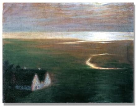 NHLDZYH Emil Nolde Bilder, (Mondlicht), Berühmte Gemälde-Reproduktion, Kunstdruck auf Leinwand für Wohnzimmer. 40x50cm Nur Leinwand