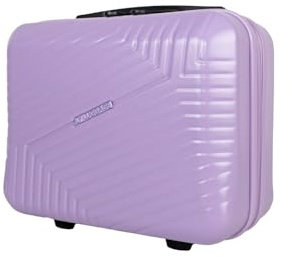 JLY Swirf Travel Vanity Case – Compact Hard Shell Cosmetic Organizer with Waterproof Pocket – Mauve Lilac Makeup Case for Carry On, Toiletries & Beauty Essentials