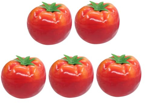 FIXOSHEE Künstliche Tomaten 5 Stück Schaumstoff Naturgetreu Realistische Fruchtmodelle Tischdeko Wohndekor Umweltfreundlich Bruchsicher
