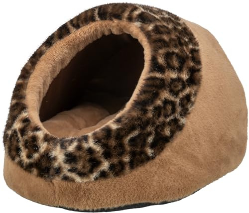 TRIXIE Katzenhöhle Leo Soft Edition 35 × 26 × 41 cm, kuscheliges Katzenbett mit herausnehmbarem Wendekissen - 374247