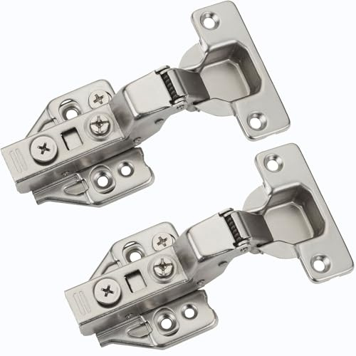SOTECH 2 Stück SOFT-CLOSE Topfbänder 105° Innenanschlag T48 | mit Schnellmontage-KLIP Topfscharniere inkl. Montageplatten mit Exzenterverstellung Topfband mit 3D Verstellung