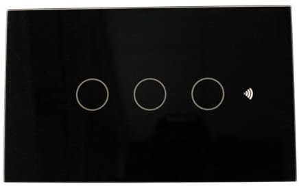 Interruttore Led Dimmer Taglio Di Fase, Pannello Touch 3 Tasti, Colore Nero, WIFI + Bluetooth, APP TUYA Smart Life, 220V 10A, 120X72X38mm Per Scatola 503, IP20