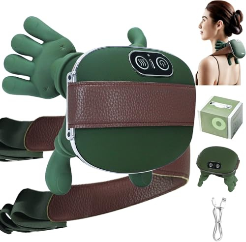ideallife Masseur Cervical, Masseur Dos Et Cervicales Avec Chaleur, Appareil de Massage Bionique 4D pour le Cou Sans Fil, Ergonomique Coussins de Nuque Massants, Cadeaux Pour Maman, Femmes et Hommes
