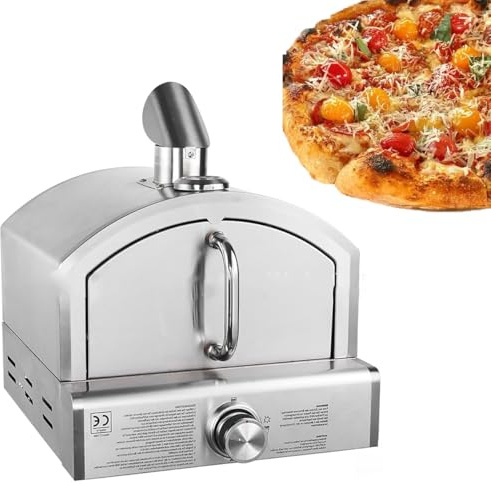 Four à pizza, multi-combustibles d'extérieur, four à pizza portable avec valve de régulation et pierre à pizza pour barbecue extérieur