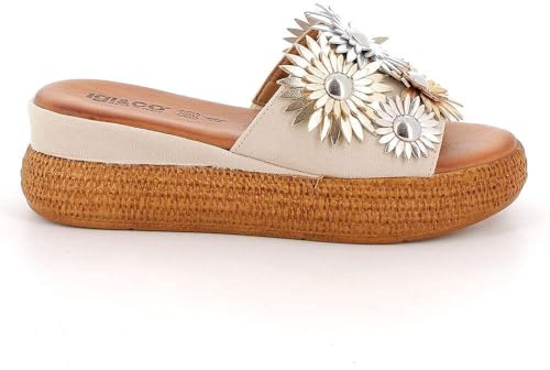 IGI&Co 1187522 Damen-Sandalen Fußbett aus Leder, Weiß, 40 EU