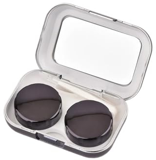 CVEVSFG Contact Lens Case Mirror Soaking Container Business Travel Holder Kit(Black)
