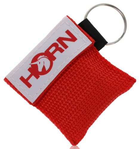 Horn Medical Notfall-Beatmungstuch im Schlüsselanhänger, Horn-Key, Rot