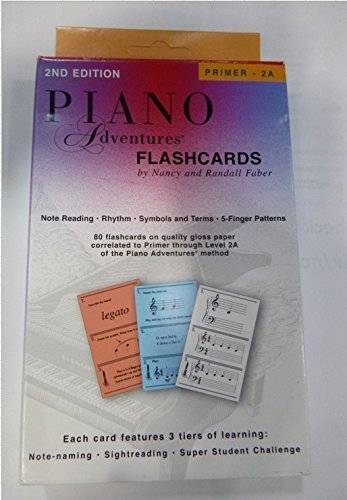 Faber Music Piano Adventures FlashCards Primer Level Through 2A Elementary) - Faber Piano (Standard)