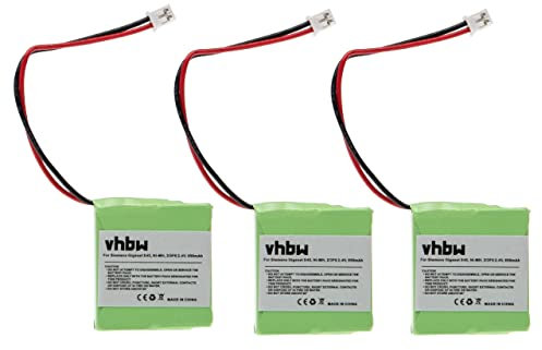 vhbw 3x batteria compatibile con Siemens Gigaset E455, E455 Sim, E450 Sim, E40, E450, E45 telefono fisso cordless (650mAh, 2,4V, NiMH)