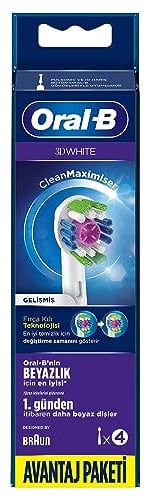 Oral-B 3D White Ersatzbürstenköpfe, zufällige Farbauswahl, 4 Stück