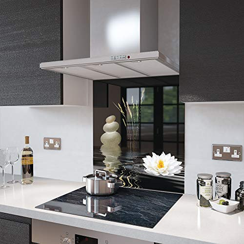 Glass Splashbacks Water Lily - Made by Premier Range in 100cm Wide x 60cm High