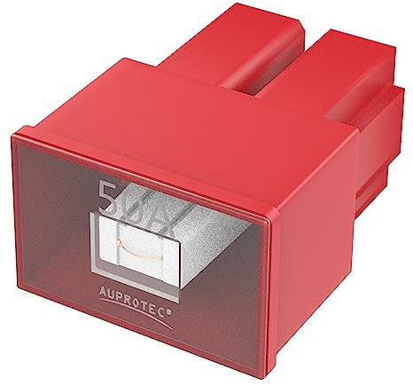 AUPROTEC Fusible bloc femelle PAL AS, OTO AS Japon 20-60 A, choix: 50A ampères, rouge, 1 pièce