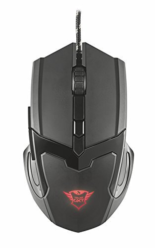 Trust Gaming GXT 101 GAV Ratón Gaming, 600-4800 PPP, Ratón con Cable, 6 Botones, Ratón con Iluminación, Cable de 1,8 m, para Portátil, PC, Windows, Chrome OS - Negro