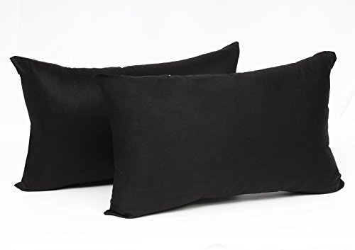 WOLTU 2er Set Kissenbezug 30x50 cm Schwarz 100% Baumwolle, Nur Kissenbezug - Kissenbezüge Kopfkissenbezug mit Reissverschluss,Weicher Sofakissenbezug, Doppelpack Dekokissenbezug