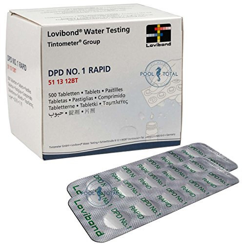Lovibond DPD 1 Rapid 500 Tabletten (50 Streifen) by Pool Total | Markenqualität Tintometer | zur Messung des freien Chlor im Pool, Spa & Schwimmbad