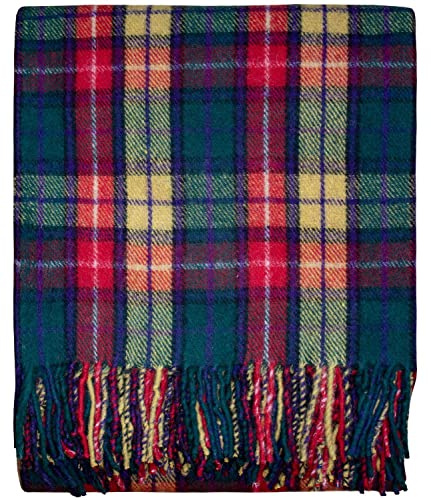 I LUV LTD Scottish Tartan Warm Wool Mix Throw Blanket Buchanan Knee Plaid Throws for Sofas Travel Wool Rug Throws and Blankets 182 cm x 152 cm