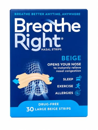 Breathe Right Nasal Strips Original Tan Large - 30 ct, Pack of 6