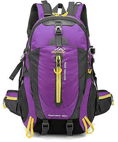 Lixada Wasserfester Laptop-Rucksack für Reisen, Camping, Wandern und Trekking 40L Lila