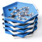 Becko Stackable Puzzle Sorting Trays Jigsaw Puzzle Sorters with Lid Puzzle Accessory for Puzzles Up to 1500 Pieces, 8 Hexagonal Trays (Blue&White)