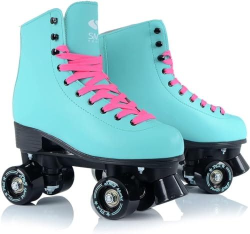 SMJ sport Damen Klassische Retro Rollschuhe | ABEC7 Kugellager | Mint Rosa Mädchen Classic Roller Skates Inliner Inlineskates | Gr. 35, 36, 37, 38, 39, 40, 41 (Türkis, 36)