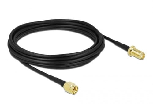 DeLOCK WLAN-Antennen Anschlusskabel [1x SMA-Stecker - 1x SMA-Buchse] 5 m Schwarz