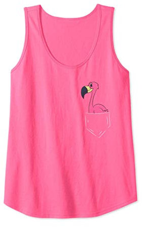 Damen Rosa Flamingo in der Tasche Flamingo in der Tasche Tank Top