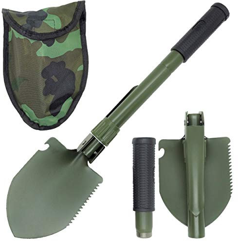 VERK GROUP Pala plegable con bolsa – Camping & Outdoor (verde)