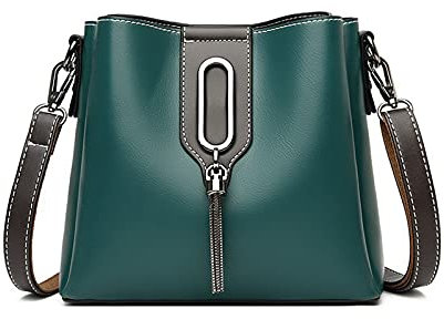 PORRASSO Damen Handtasche Mode Beuteltasche Umhängetasche Henkeltasche Hobo Taschen Leder Wasserdicht Schultertasche für Reisen Arbeit Täglichen Gebrauch Grün