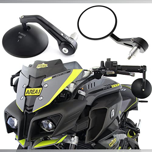 Area1 Motorrad Spiegel Lenkerendenspiegel CNC kompatibel mit MT-07 690ccm MT-07 Tracer 700 GT, Moto Cage (V48)