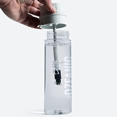 Ozeanic - Bottiglia purificatrice d'acqua ad alta capacità per bere acqua pulita in qualsiasi momento e luogo (600, trasparente)