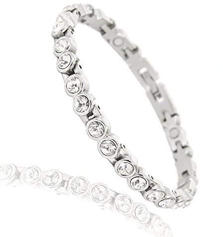Fashion Boulevard Magnetarmband Moonlight klare Swarovski Crystals White Diamond 1A Qualität im Magnetix Style Magnetschmuck 4you # 463 (S/M 16.5-19.5 cm)