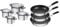 ZWILLING Batterie de Cuisine Simplify (4 Pièces) en Acier Inoxydable + Set de 3 Poêles Poletto, Acier Inoxydable 18/10, diam 20, 24 et 28 cm