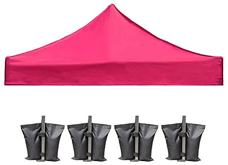 DACUN Hohe Qualität 3x3M Pavillon-Top-Abdeckungsdachersatz, wasserdichter UV-Schutz-Ersatz-Baldachin-Pavillon-Dach mit Gewichts-Tasche (Color : Pink)